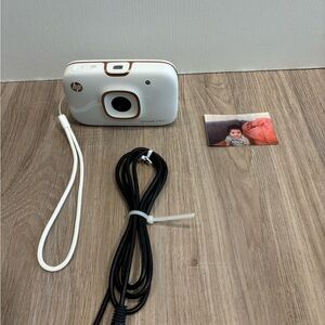 HP Sprocket 2-in-1 Portable Printer & Camera in White with Rose Gold Accent